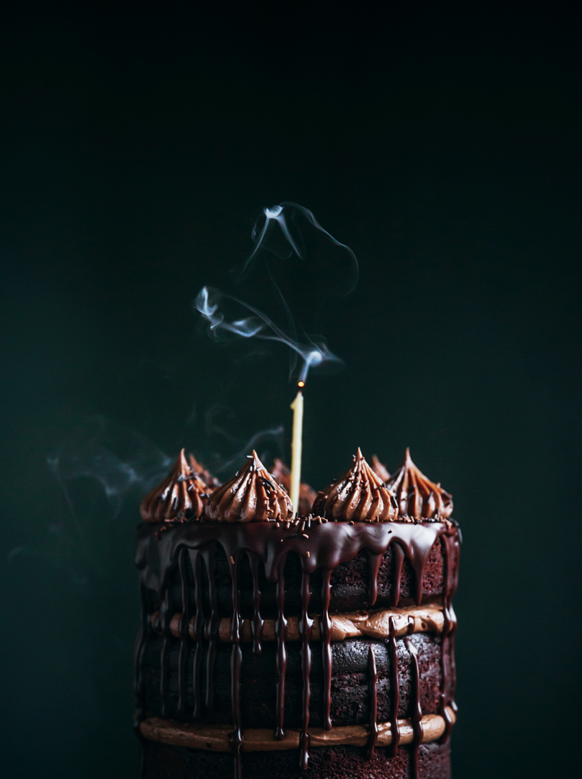 Chocolate cake with chocolate hazelnut frosting